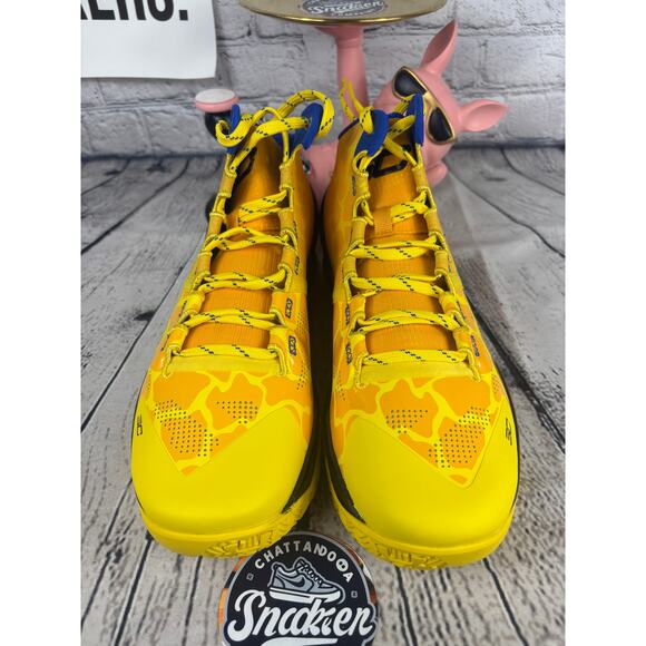 Under Armour Curry 2 Bang Bang Basketball Shoe Men 10.5 Yellow Blue Team USA NEW main image 5
